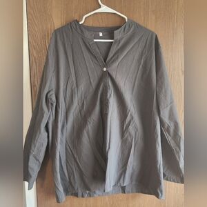 Women's Gray Button Down